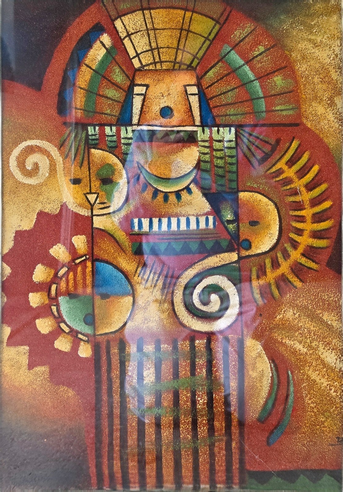 Abstract schilderij van B. Long, Antiek en Kunst, Ophalen