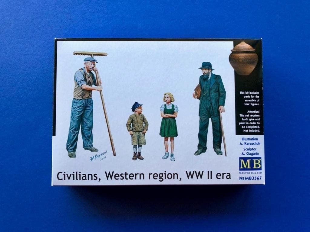 Masterbox	3567	Civilians Western Region,	1/35 incl cart, Hobby en Vrije tijd, Modelbouw | Figuren en Diorama's, Verzenden, Nieuw