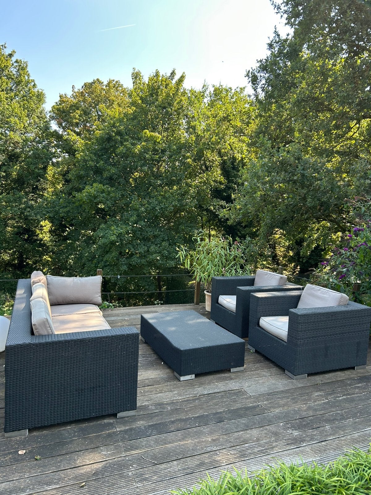 Tuinset / loungeset, Ophalen, 5 zitplaatsen, Kunststof, Gebruikt