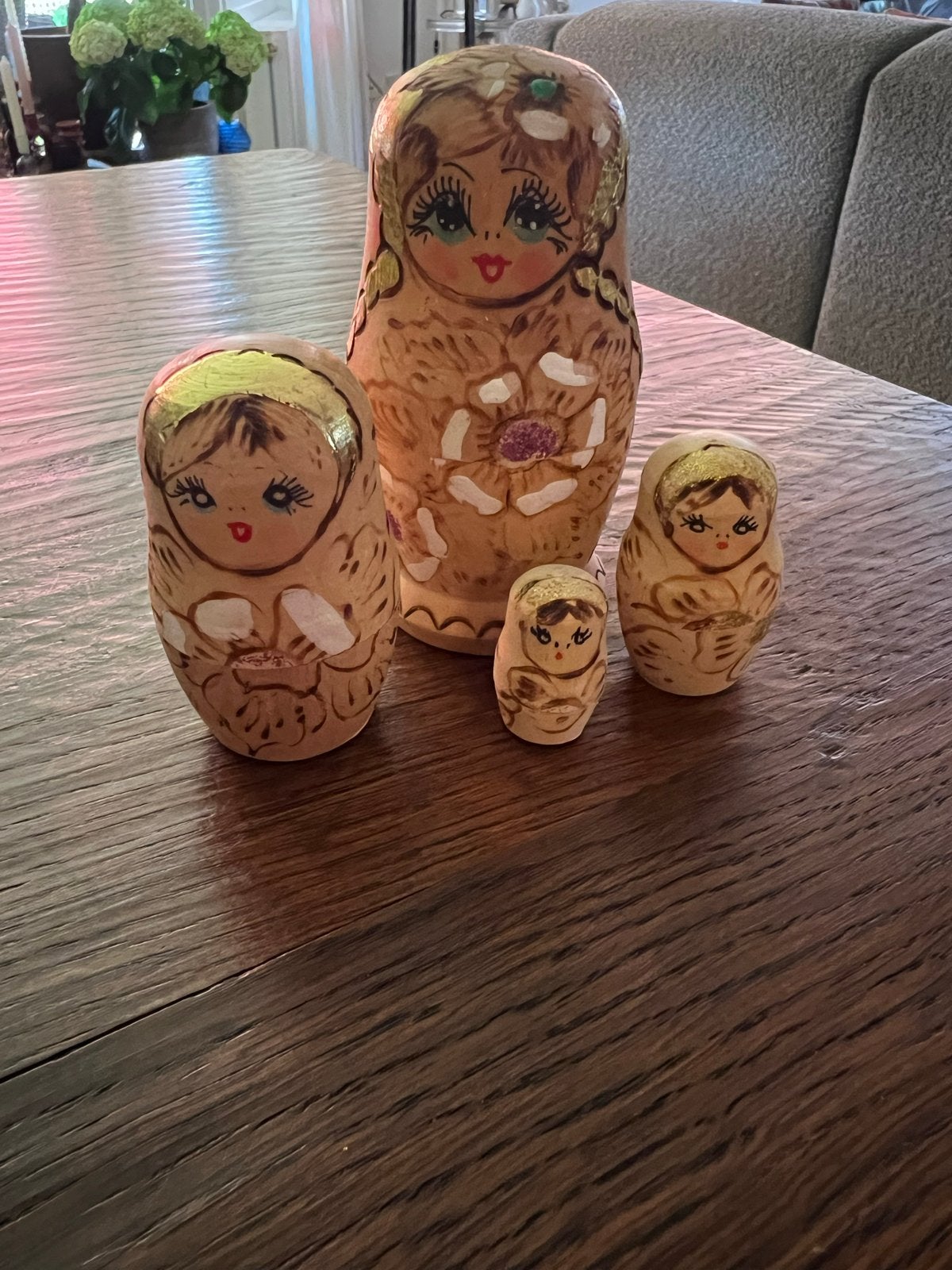 Set van 4 Russische Matroesjka poppen, Antiek en Kunst, Minder dan 20 cm, Ophalen of Verzenden, Hout, Europa