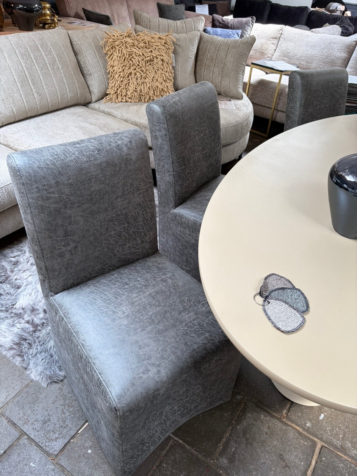 UrbanSofa Eetkamerbank + 3 Stoelen in Leder, Ophalen, Overige kleuren, Nieuw, Vier