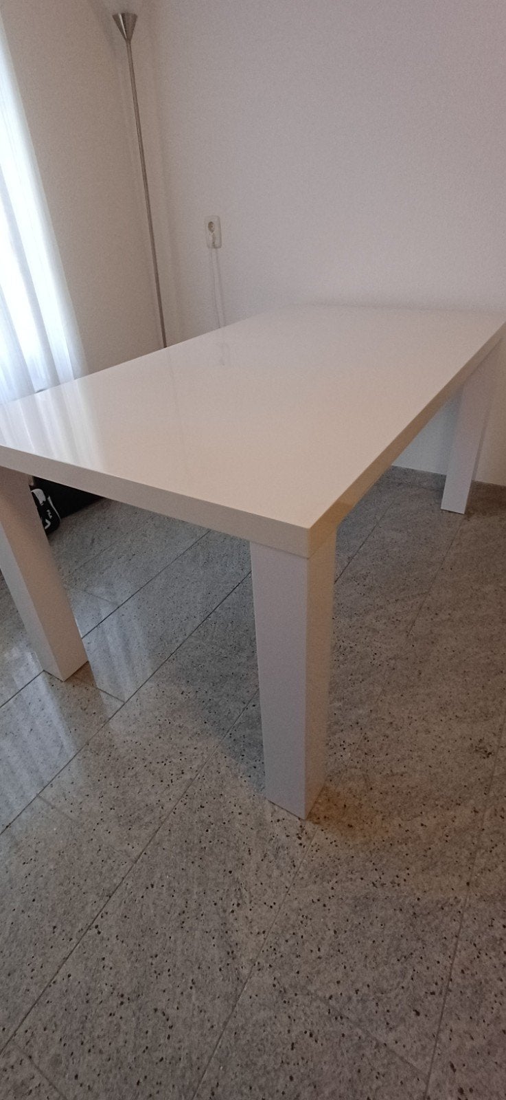 Tafel 160x90 wit-hooglans, Huis en Inrichting, Tafels | Eettafels, Ophalen, Rechthoekig, 150 tot 200 cm, 50 tot 100 cm