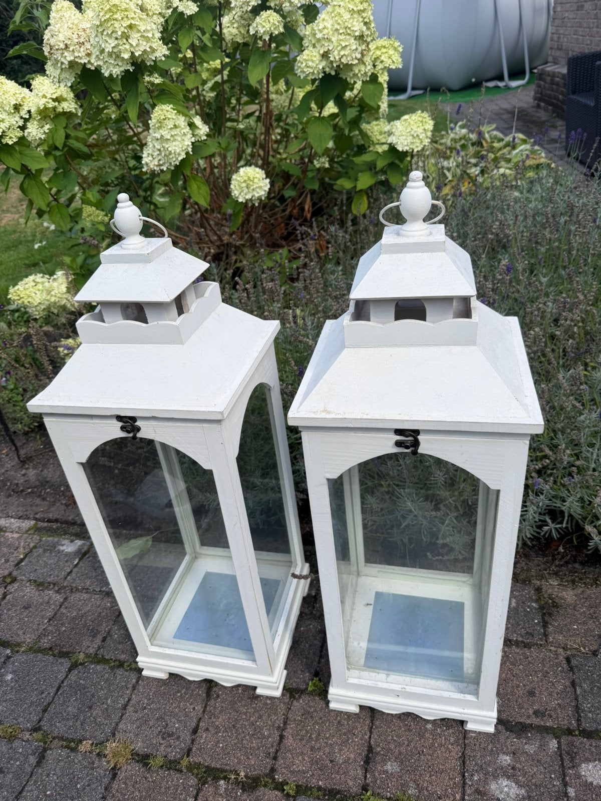2 x grote witte lantaarn, Ophalen, Zo goed als nieuw, Lantaarn