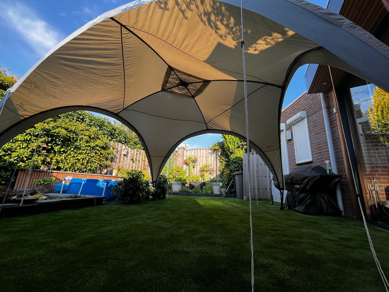 Bo Garden Koepeltent 3,7x3,7 - INCL. 2 zijstukken, Ophalen of Verzenden, Gebruikt, Meer dan 6