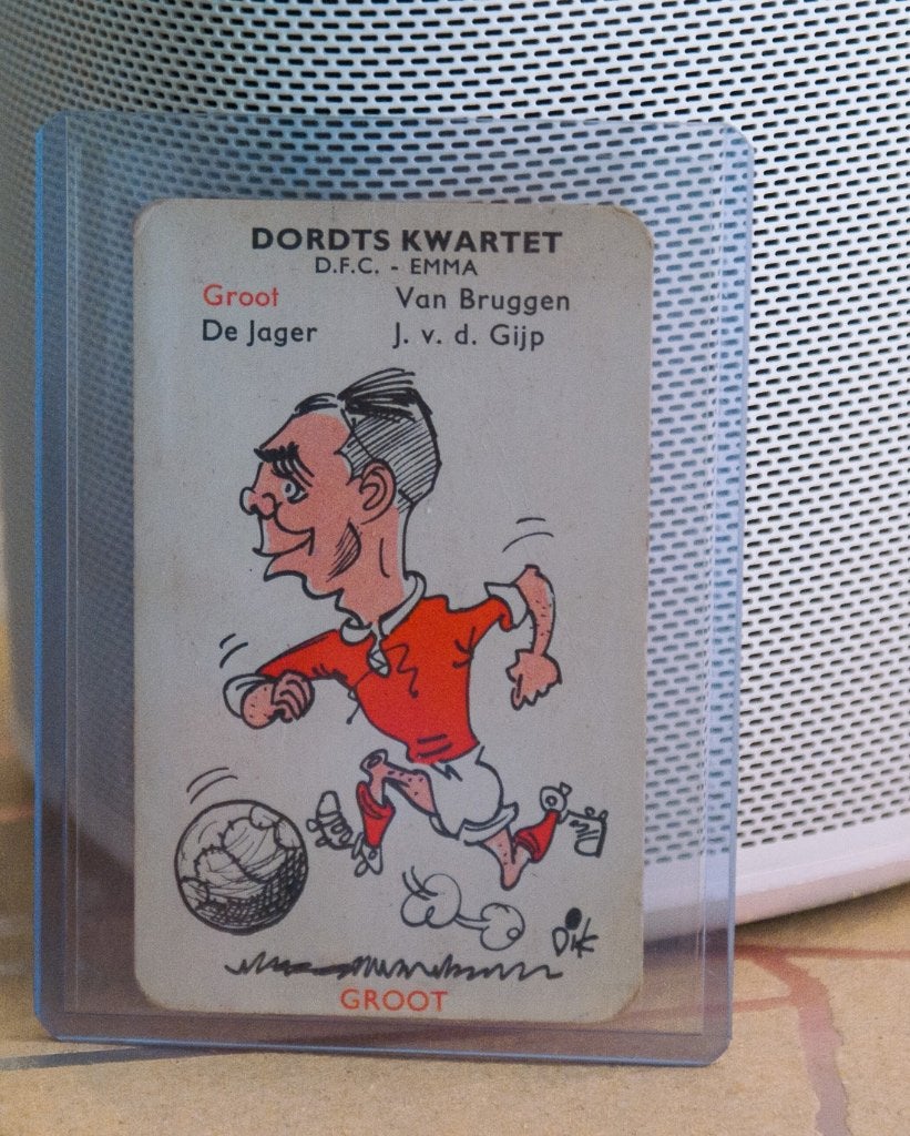 Groot, Dordts kwartet - DB 1e Divisie kwartet 1958, Ophalen of Verzenden, Gebruikt, Overige binnenlandse clubs, Poster, Plaatje of Sticker