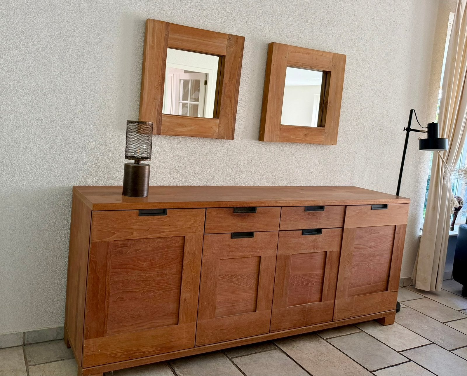 Eikenhouten dressoir, Ophalen, 150 tot 200 cm, Eikenhout, 25 tot 50 cm