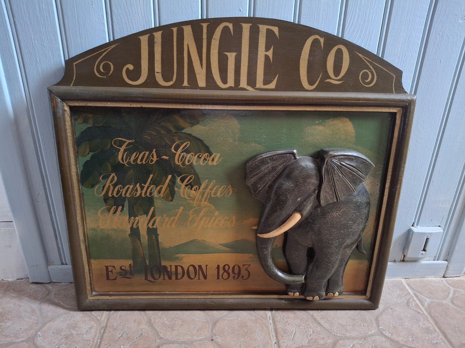 Vintage 'Jungle Co' 3-D reclamebord, Ophalen of Verzenden