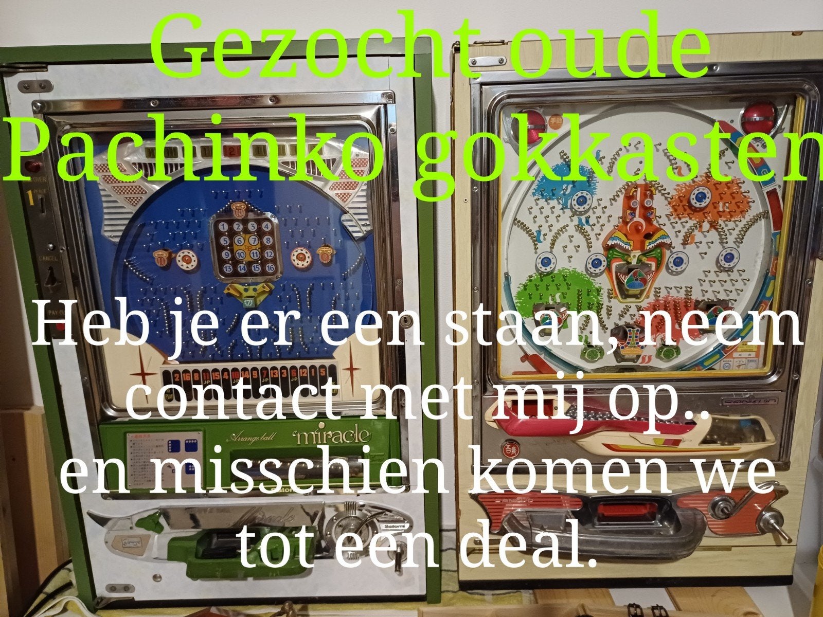 gezocht oude pachinko gokkasten, Ophalen of Verzenden, Gebruikt