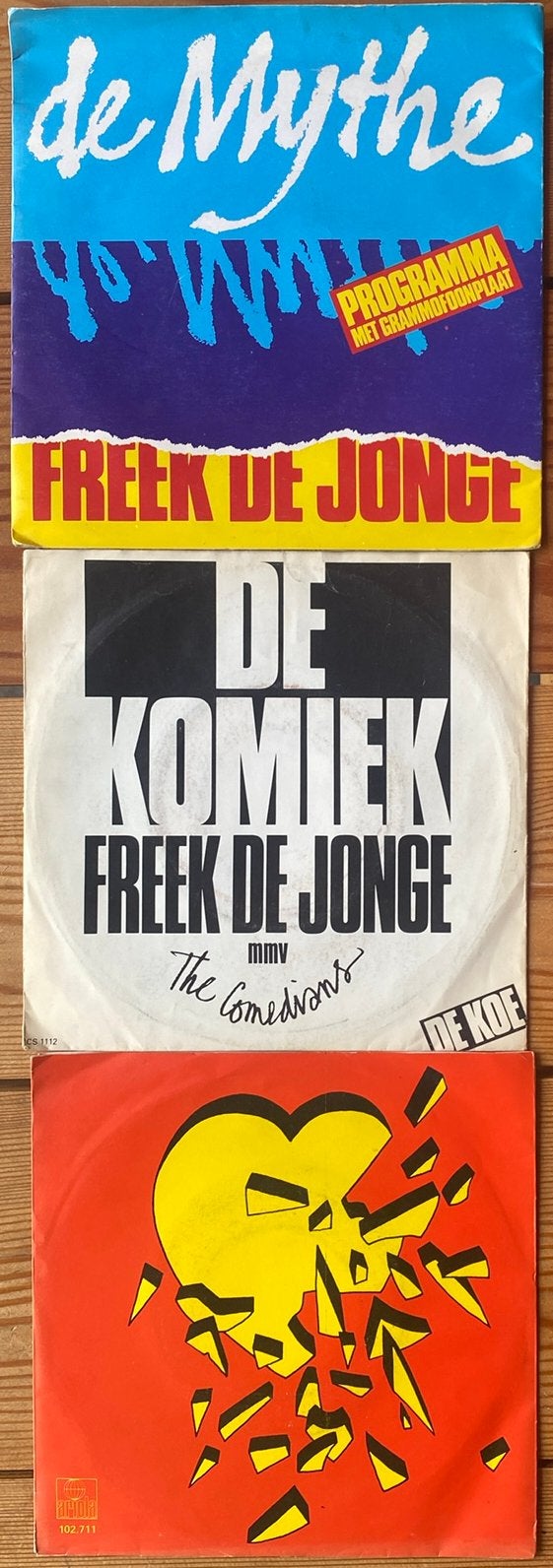 3 Singles van Freek De Jonge, Cd's en Dvd's, Vinyl Singles, Fotohoes, 7 inch, Ophalen of Verzenden, Zo goed als nieuw