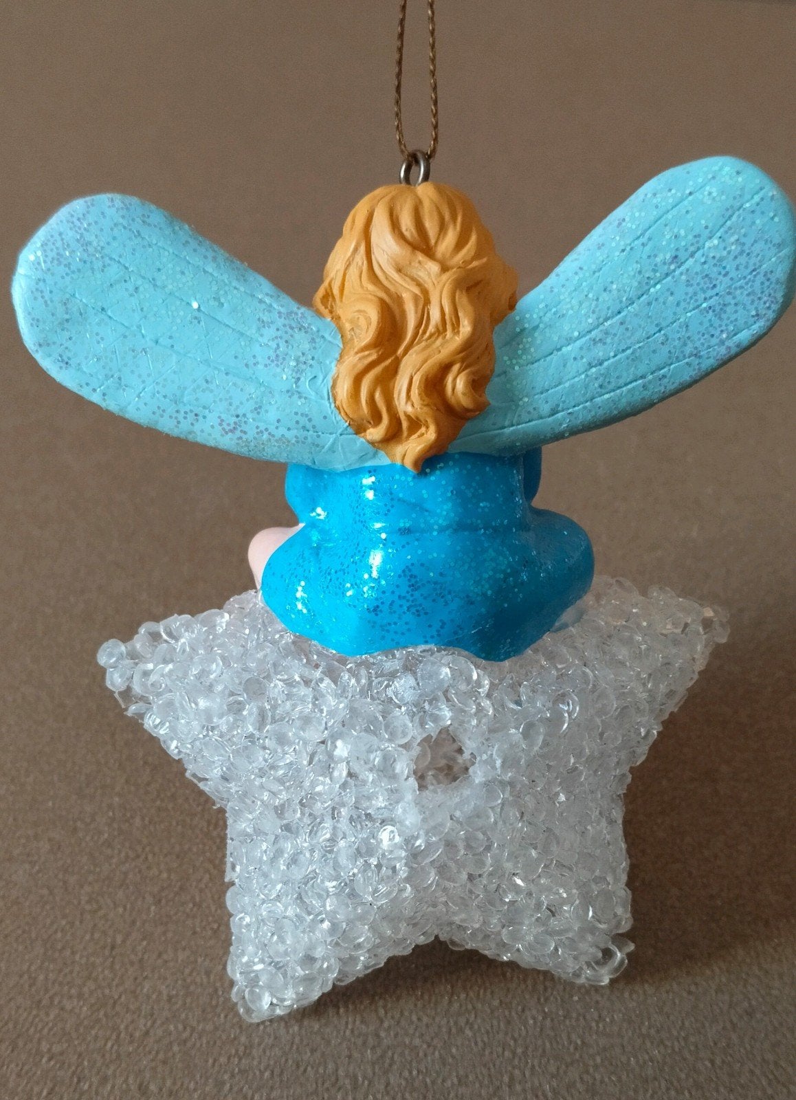 Vintage Hema Kerst ornament  engel in het blauw op ster, Diversen, Verzenden, Zo goed als nieuw