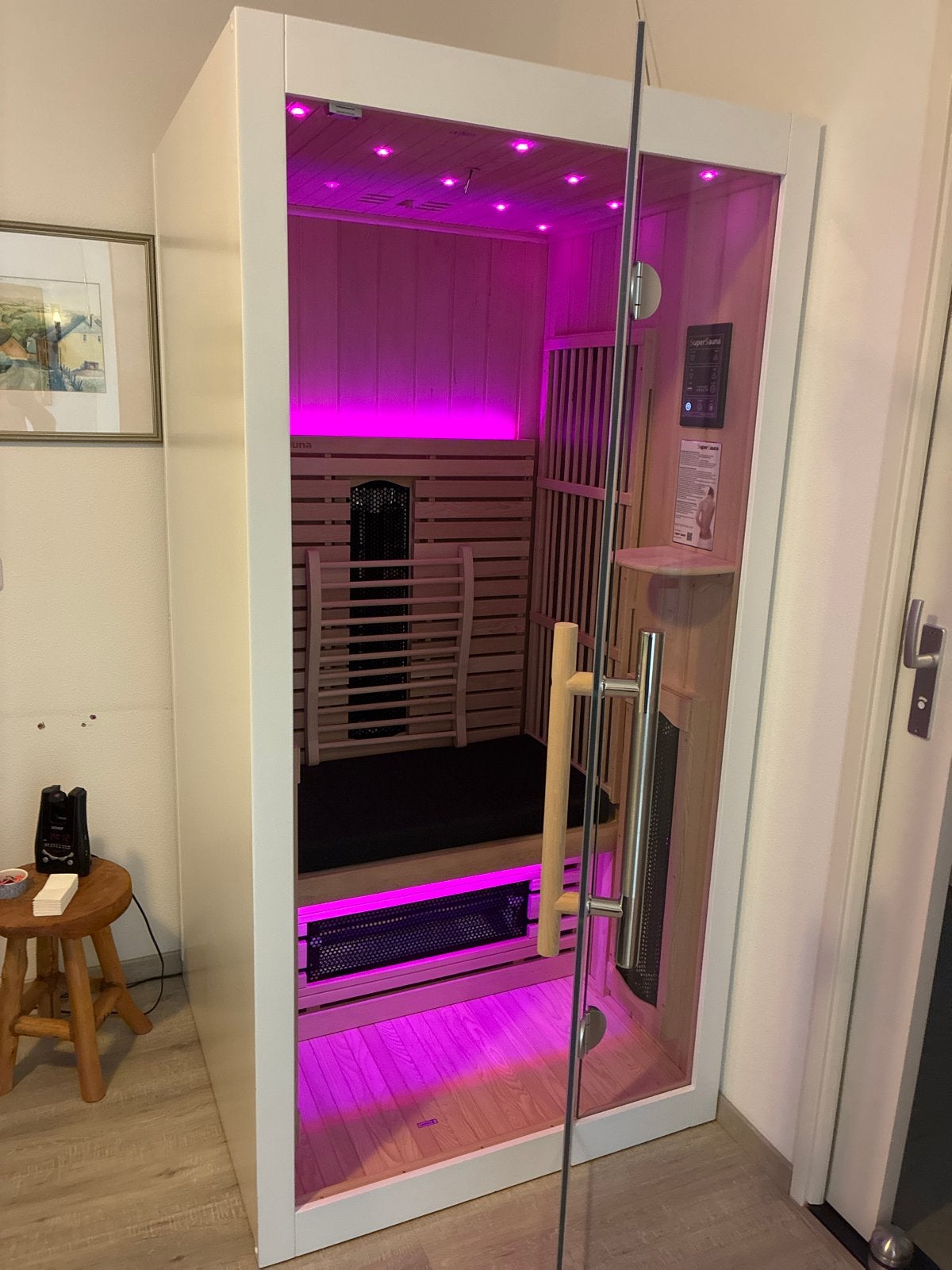 Valero+ Infrarood Sauna met alle opties - 0.95x0.90x1.90m, Ophalen, Zo goed als nieuw, Infrarood, Complete sauna