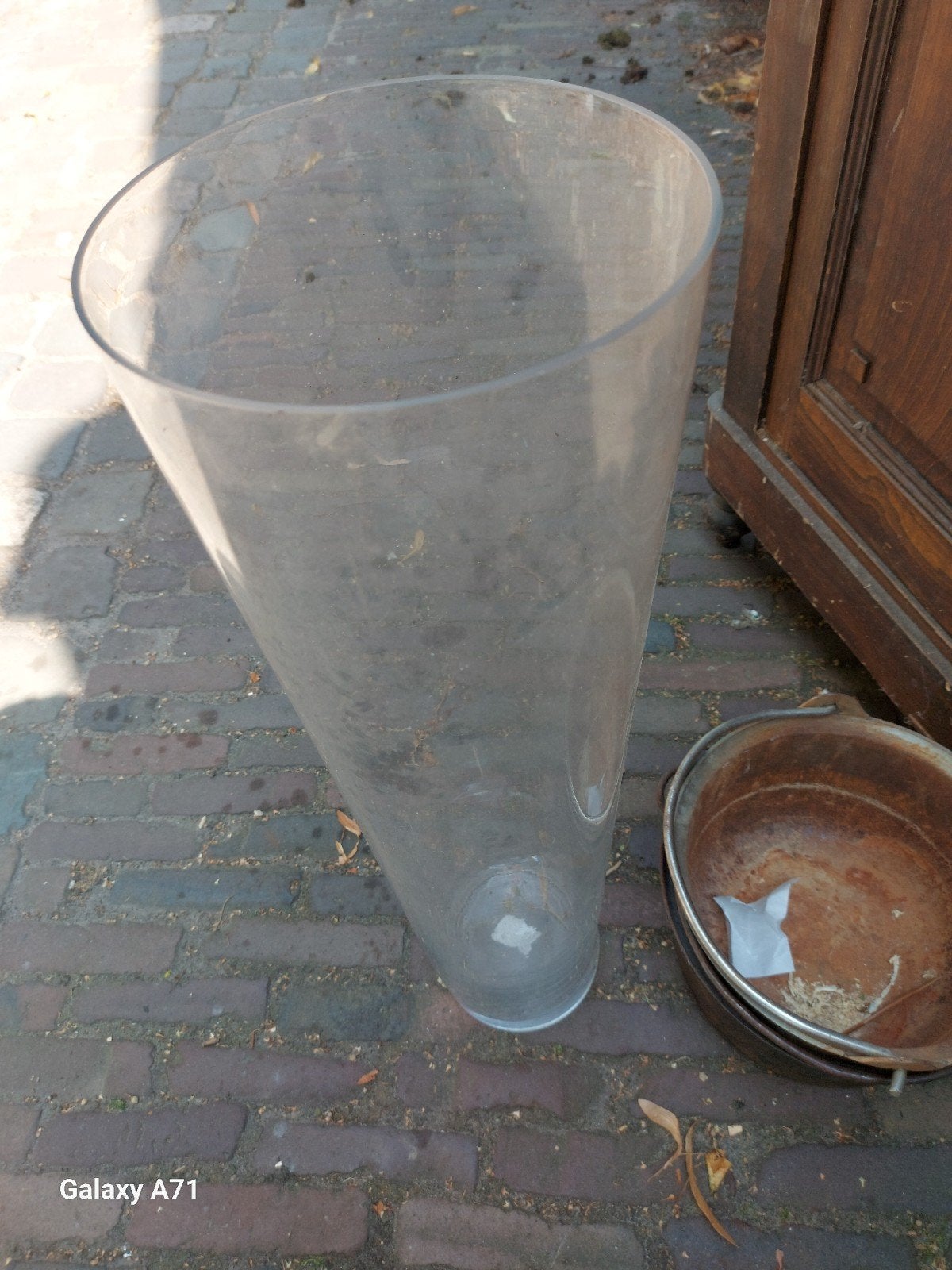 grote  glazen vaas ca 80x 25 cm, Tuin en Terras, Gaas en Draad, Ophalen, Minder dan 10 meter