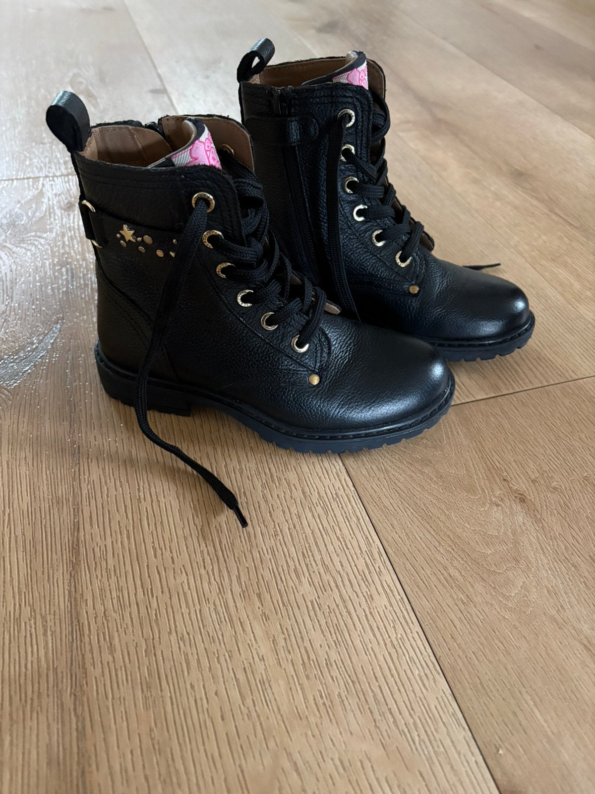 Develab leren laarsjes / veterboots maat 30, Ophalen of Verzenden, Zo goed als nieuw, Meisje, Laarzen