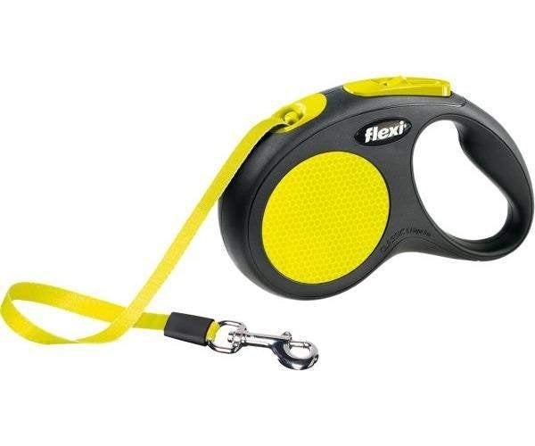 Flexi rollijn tape neon 5m geel S, Ophalen of Verzenden, Nieuw, Hondenriem