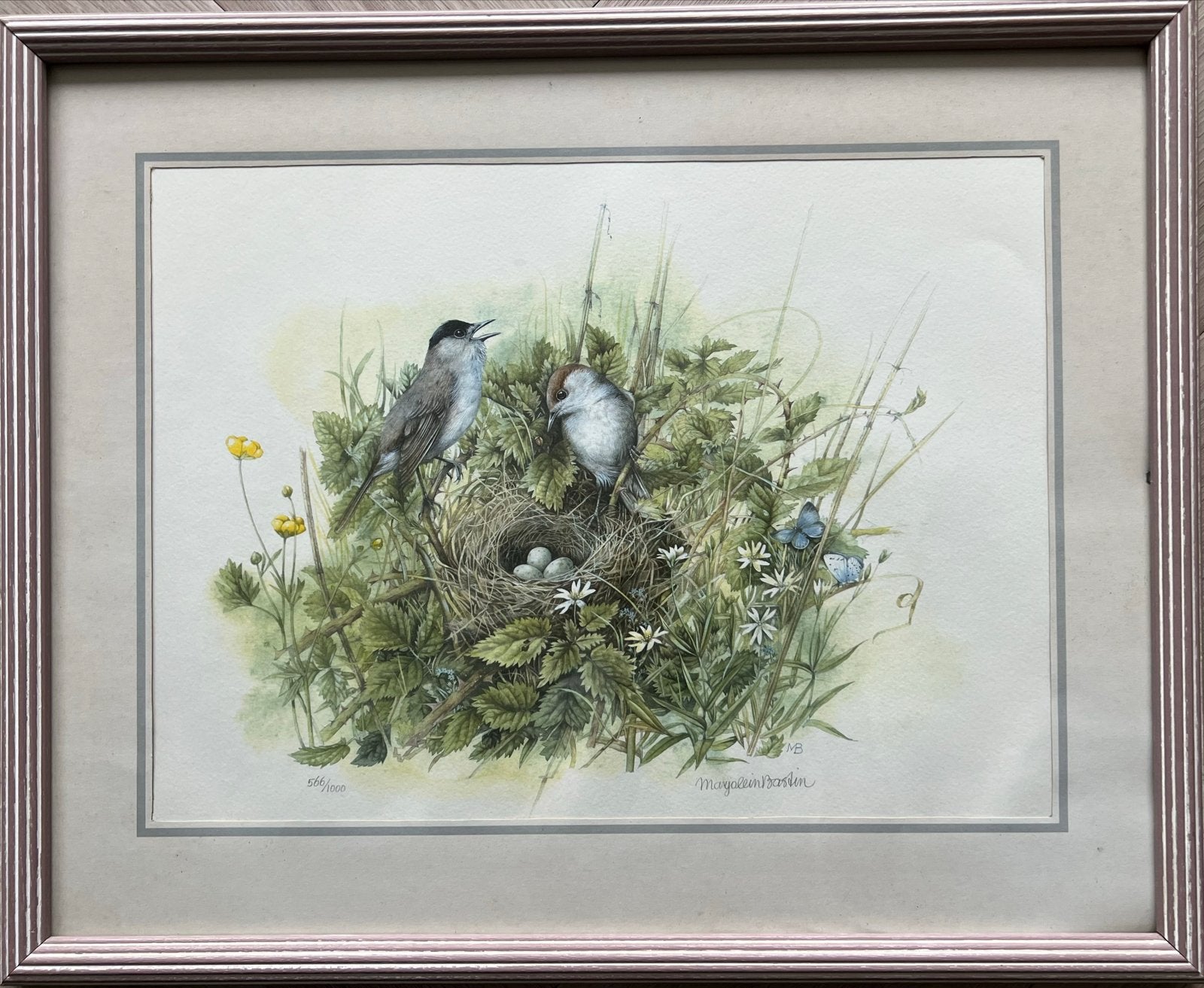 Marjolein Bastin - Vogelnestje met eieren (566/1000), Ophalen of Verzenden, Print, Print/reproductie, Genummerd