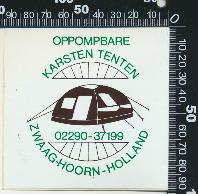 Sticker: Oppompbare Karsten Tenten - Zwaag - Hoorn, Ophalen of Verzenden, Zo goed als nieuw, Bedrijf of Vereniging
