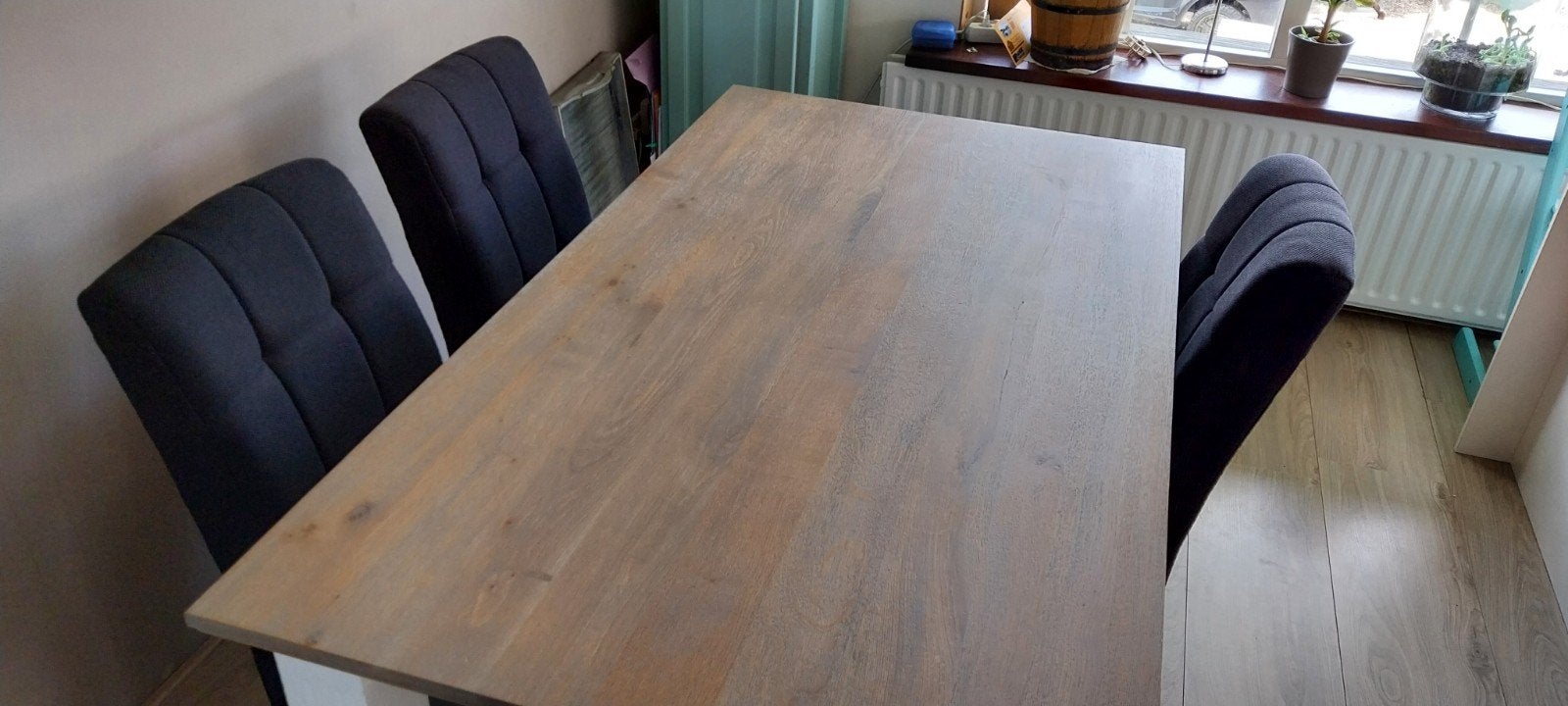 Complete eethoek, tafel en 5 stoelen, Huis en Inrichting, Tafels | Eettafels, Ophalen of Verzenden, Gebruikt, Rechthoekig, 50 tot 100 cm