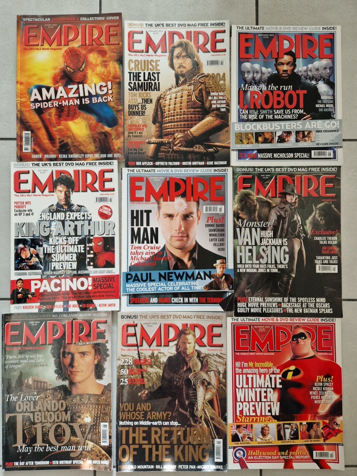 9 x 2004 empire movie magazine incredibles spider-man, Ophalen of Verzenden, Zo goed als nieuw, Muziek, Film of Tv