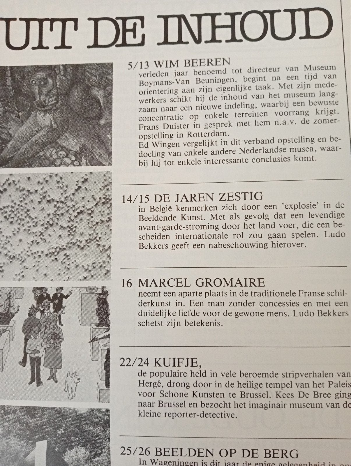 Kunstbeeld Magazine Augustus 1979 - Wim Beeren, Kuifje, Ophalen of Verzenden, Gelezen, Fotografen