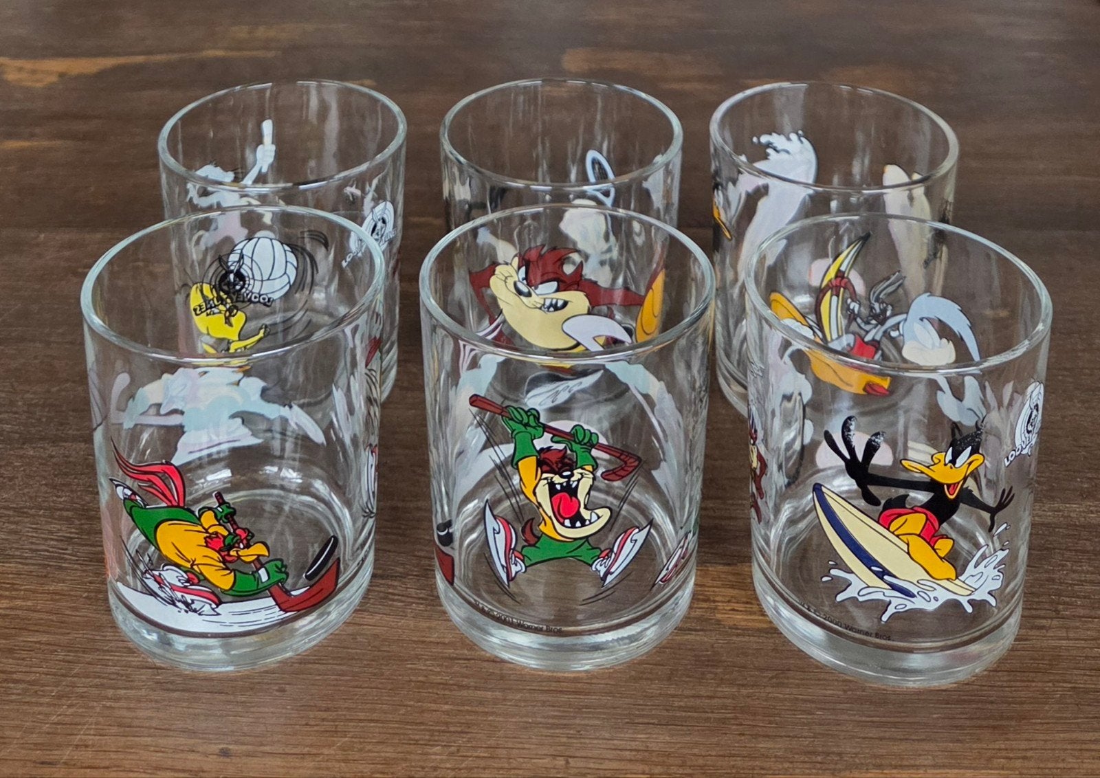 6 Vintage Penotti Looney Tunes glazen (2000), Verzamelen, Ophalen of Verzenden, Frisdrankglas
