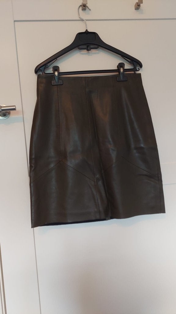 Stoere (imitatie)leren rok khaki / bruin - 38 / M - Steps, Maat 38/40 (M), Bruin, Ophalen of Verzenden, Steps