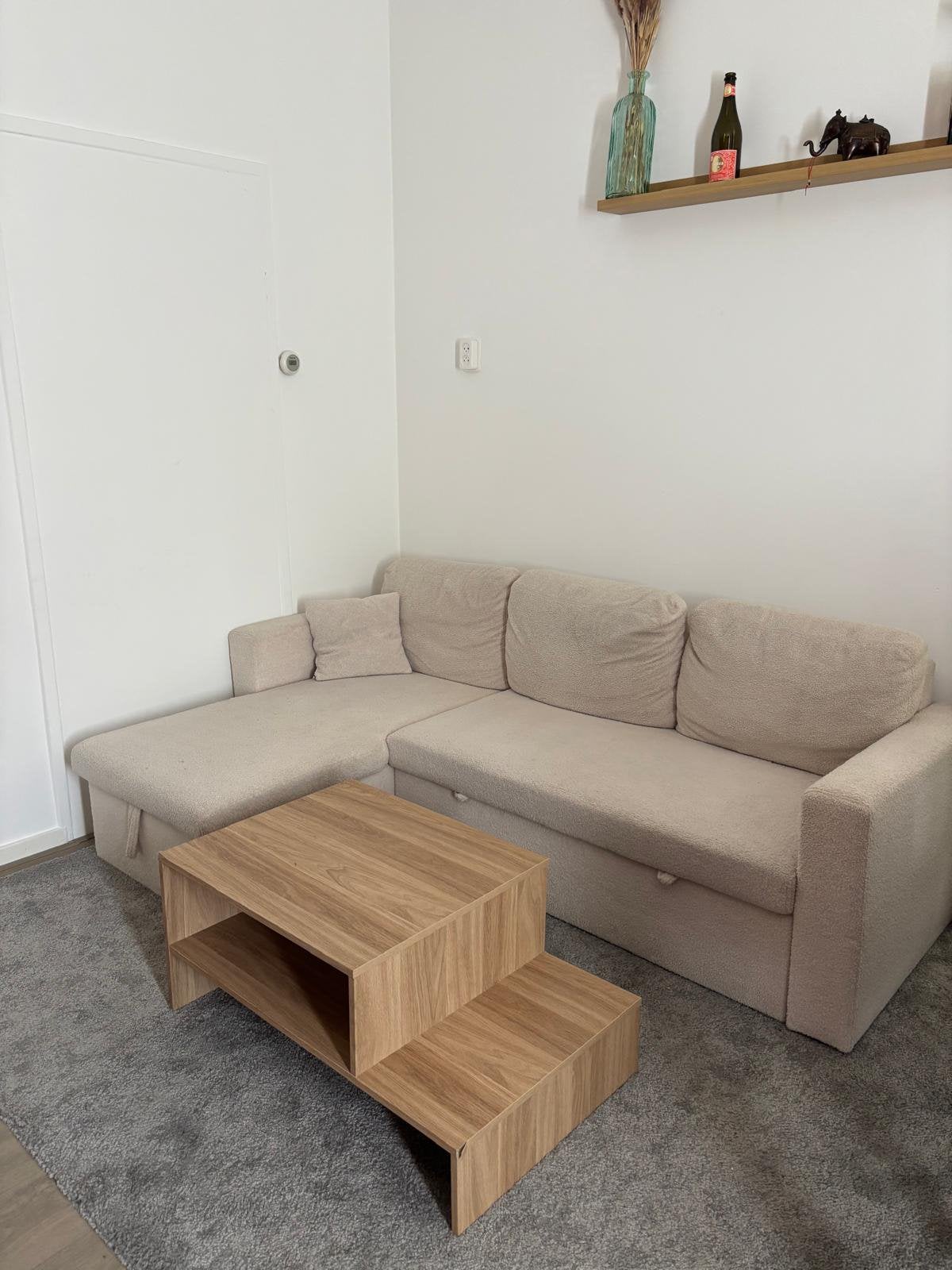 Beige teddy (slaap) bank te koop, Ophalen, Zo goed als nieuw