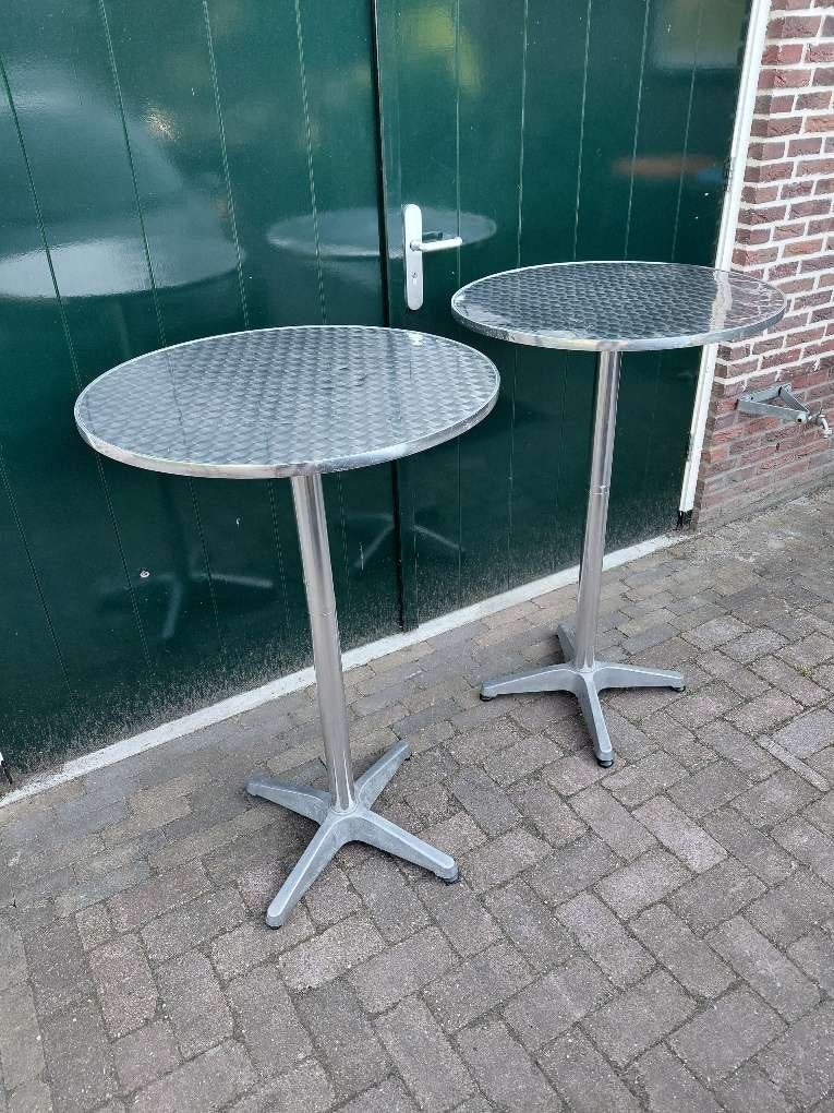 2 stk. statafels met aluminium onderstel, en klapbaar blad., Gebruikt, Niet ingevuld, Niet ingevuld, Ophalen
