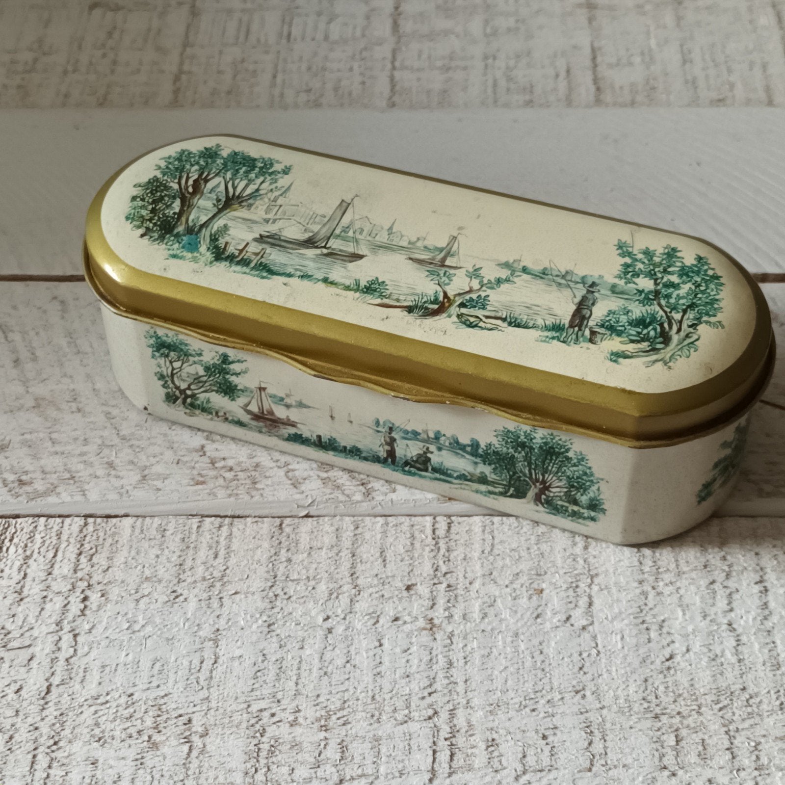 Vintage Douwe Egberts theelepeldoosje, Ophalen of Verzenden, Gebruikt, Overige, Overige merken