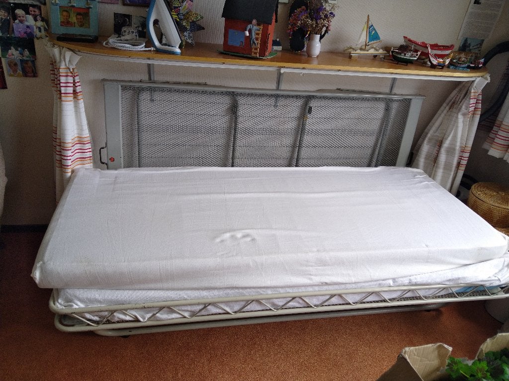 Opklap logeer bedden, Huis en Inrichting, Slaapkamer | Bedden, Ophalen, Gebruikt, 90 cm, Eenpersoons