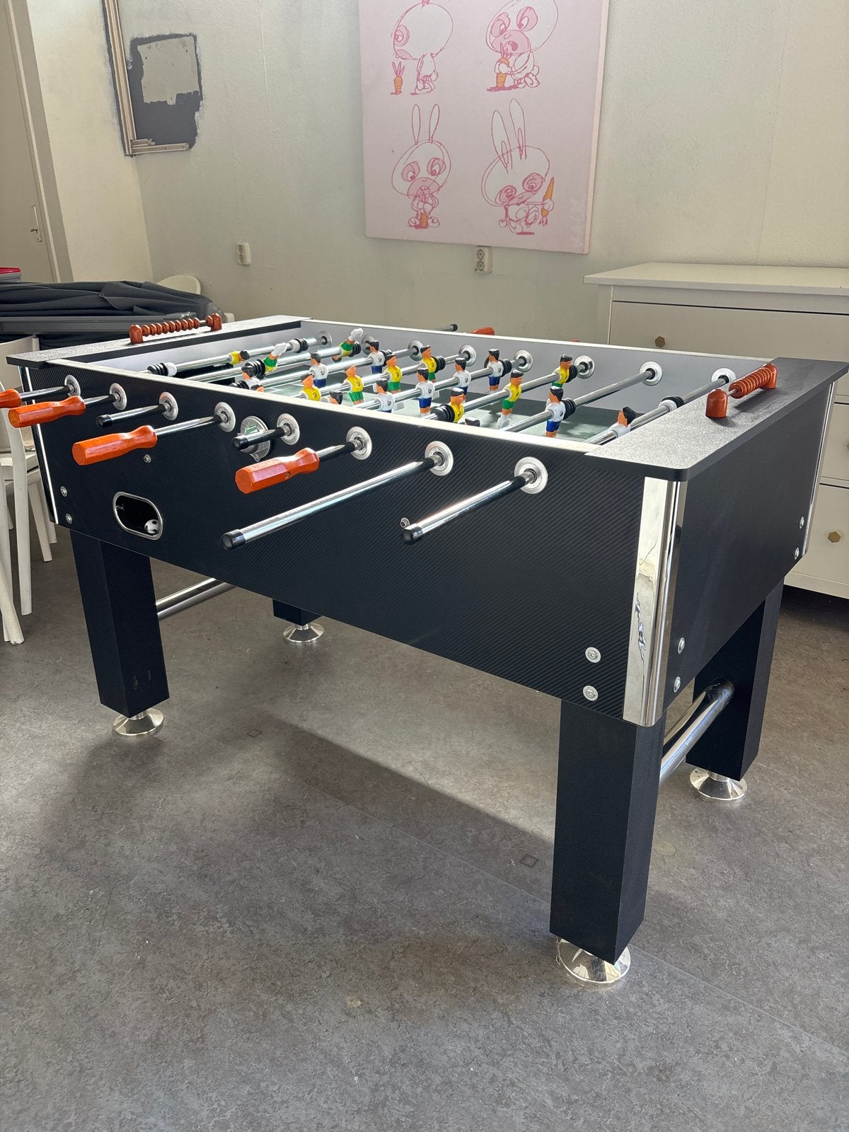 TopTable big black carbon Tafelvoetbaltafel, Ophalen, Zo goed als nieuw