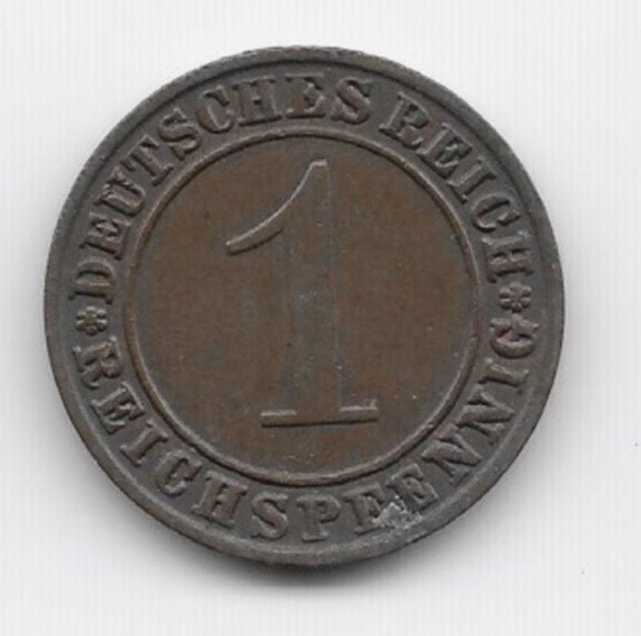 Duitse Rijk 1 reichspfennig 1933 (A) KM# 37, Verzenden, Duitsland, Losse munt