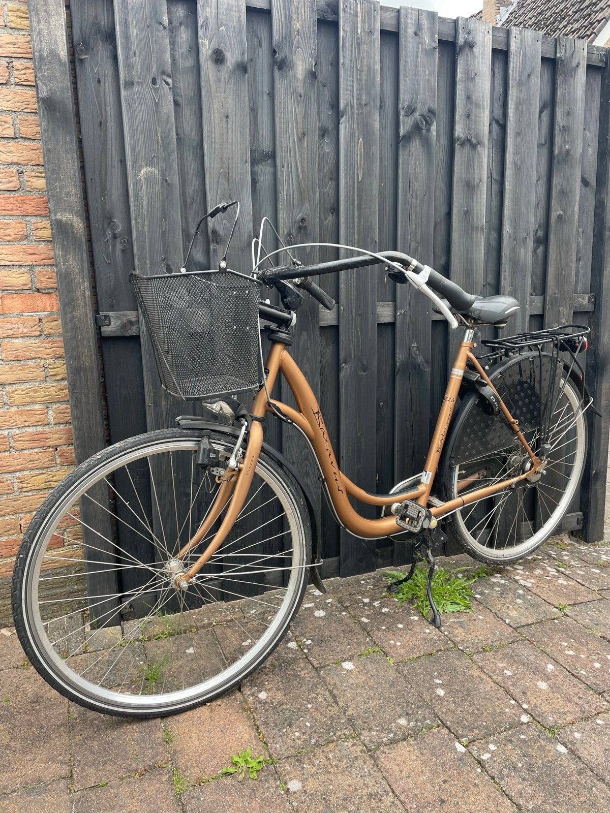Batavus Piazza damesfiets met mand, Ophalen, Velgrem, Versnellingen, Batavus