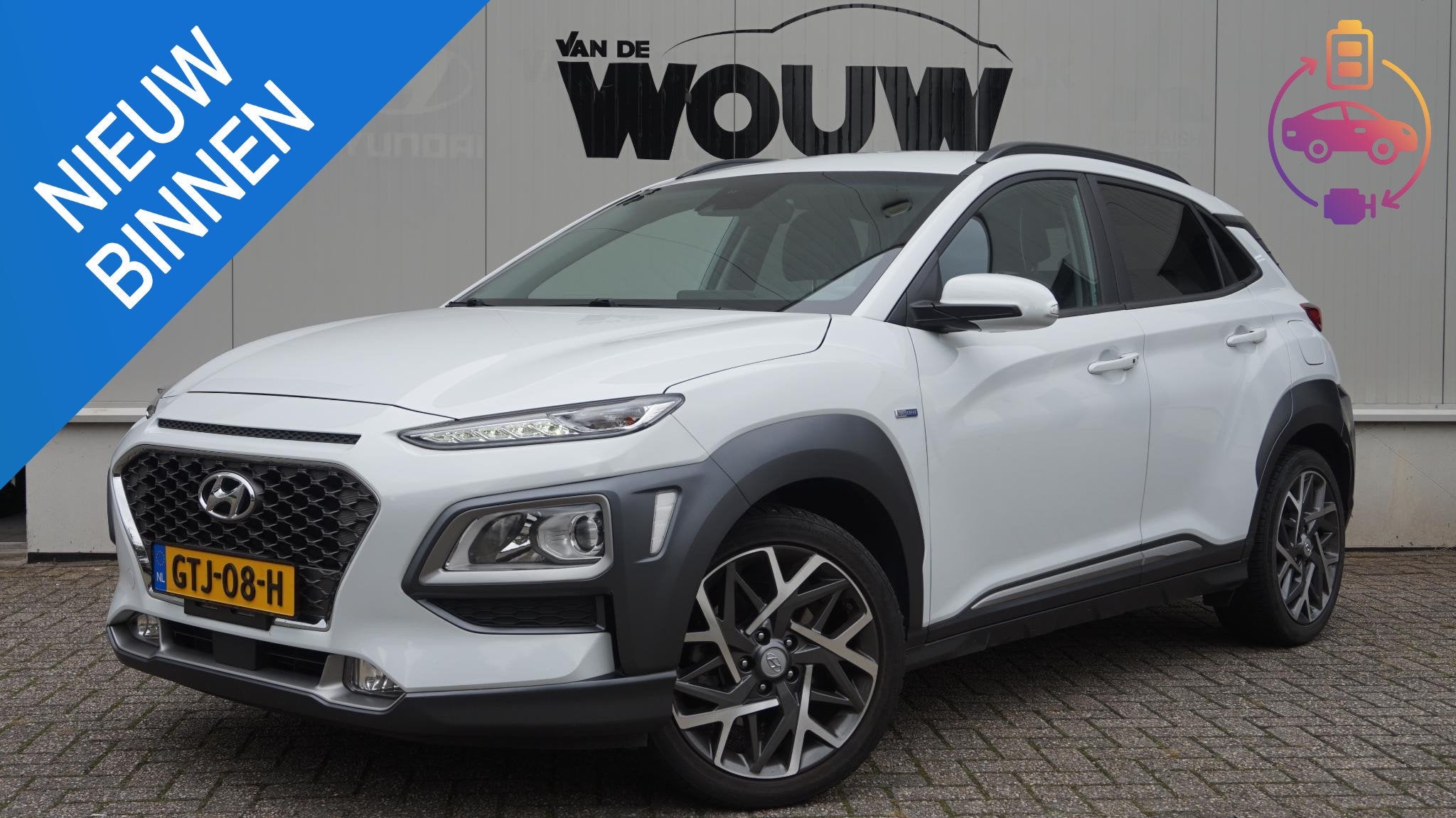 Hyundai Kona 1.6 GDI HEV Trekhaak | Navigatie | Keyless | Ri, Auto's, Dealer onderhouden, Stof, Gebruikt, Euro 6