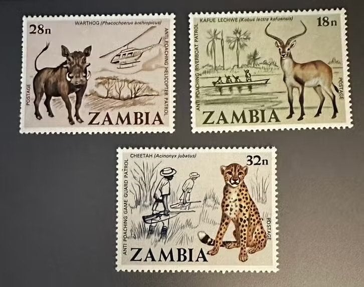 Zambia 1978 Dieren Postfris - Warthog, Lechwe, Cheetah, Ophalen of Verzenden, Zambia, Postfris