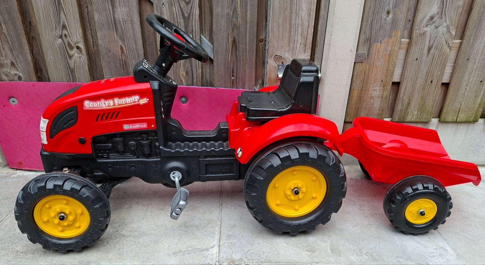 Trap Tractor met aanhanger, Kinderen en Baby's, Speelgoed | Buiten | Skelters, Ophalen, Zo goed als nieuw, Overige merken