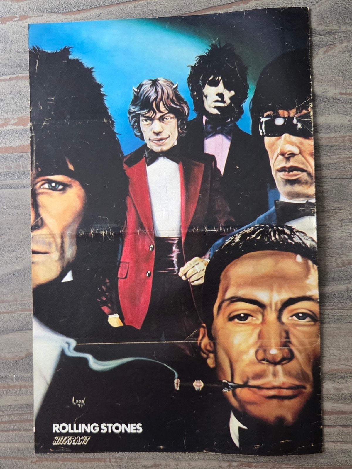 Vintage Rolling Stones Poster, Ophalen of Verzenden, Zo goed als nieuw, A1 t/m A3, Muziek