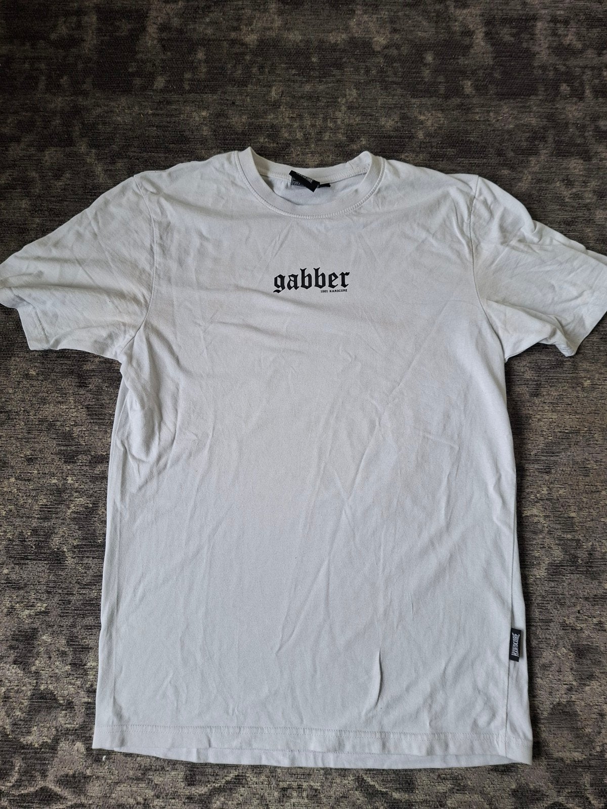 100% Hardcore Gabber T-shirt, Wit, 100% Hardcore, Gedragen, Verzenden
