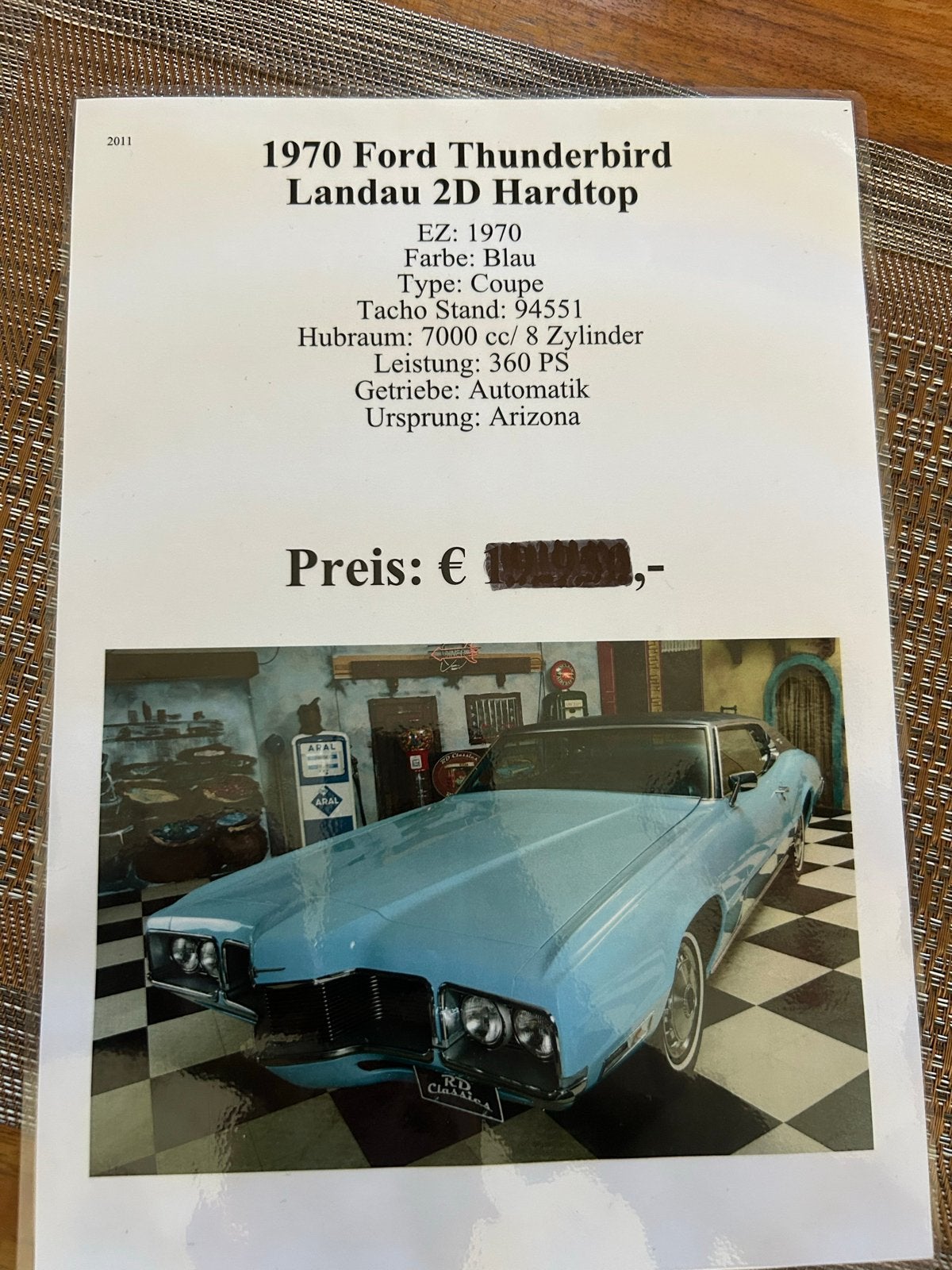 Ford thunderbird oldtimer 1970 Blauw te koop, foto 7