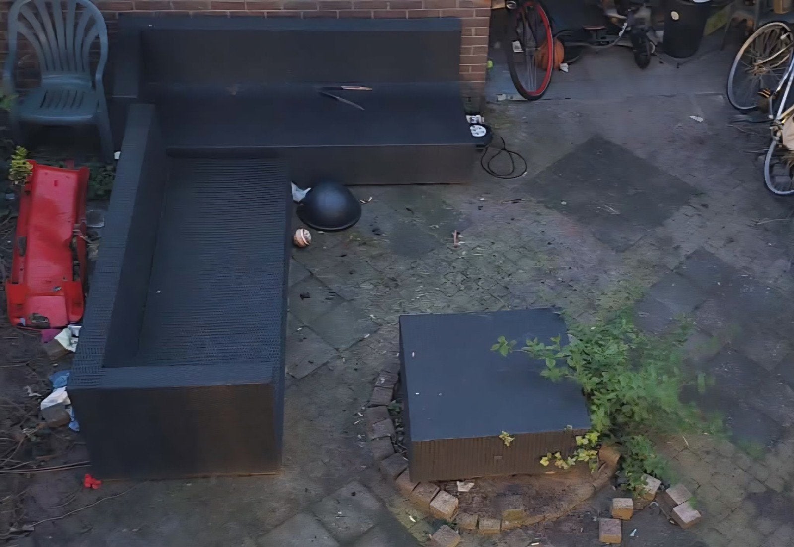 Tuinset 2.00x2.00 - 1 jaar oud, zonder kussens, Ophalen, Kunststof, Gebruikt, Meer dan 8 zitplaatsen
