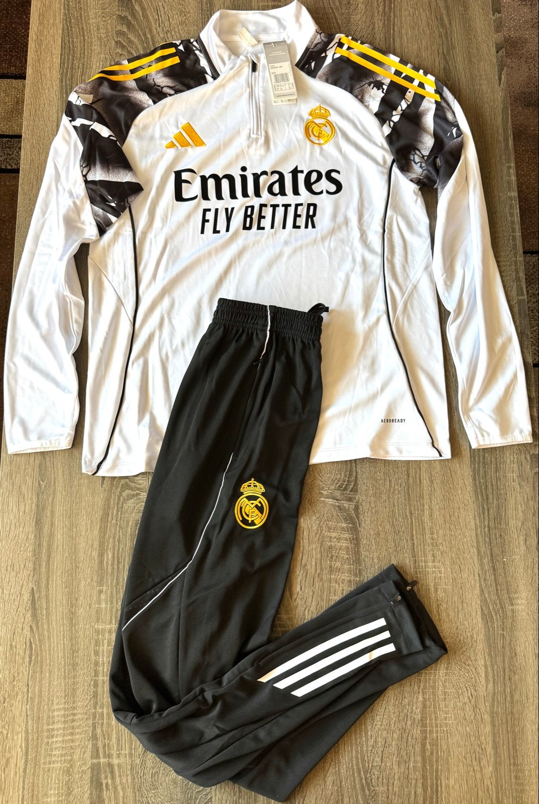 Nieuw Real Madrid Trainingspak Heren XXL – Wit/Zwart/Goud, Wit, Nieuw, Overige maten, Ophalen of Verzenden
