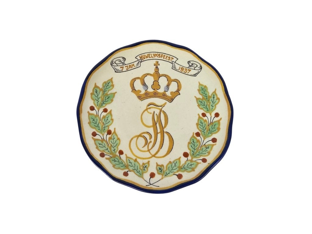 Plateelbakkerij Regina - gelegenheidsbordje - Gouda - 1937, Ophalen of Verzenden