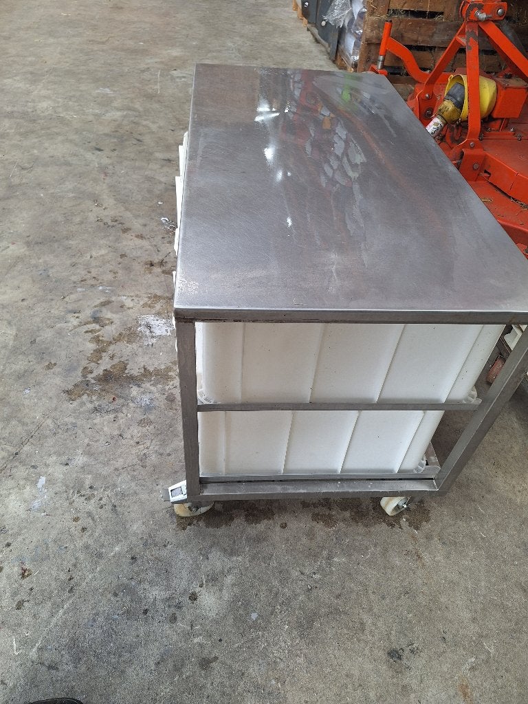 Tafel rvs 6 bakken bakkerij, Overige typen, Ophalen of Verzenden, Zo goed als nieuw, Metaal