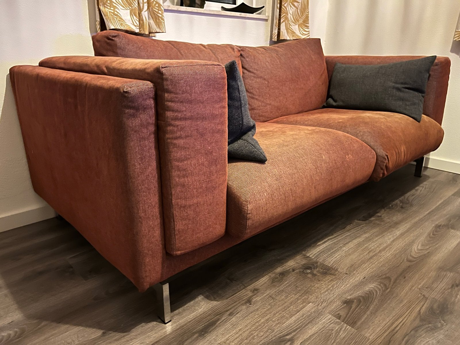 IKEA Nockeby tweepersoonsbank roestbruin - snel ophalen!, Ophalen, Gebruikt, Tweepersoons, 75 tot 100 cm