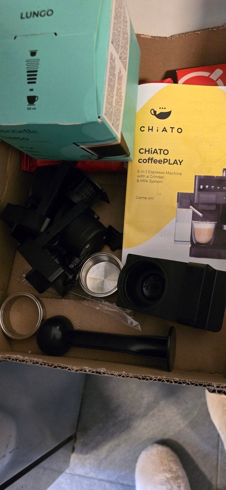 Chiato CoffeePLAY 5-in-1 Espressomachine met Grinder, Ophalen, Espresso apparaat, Nieuw, Gemalen koffie