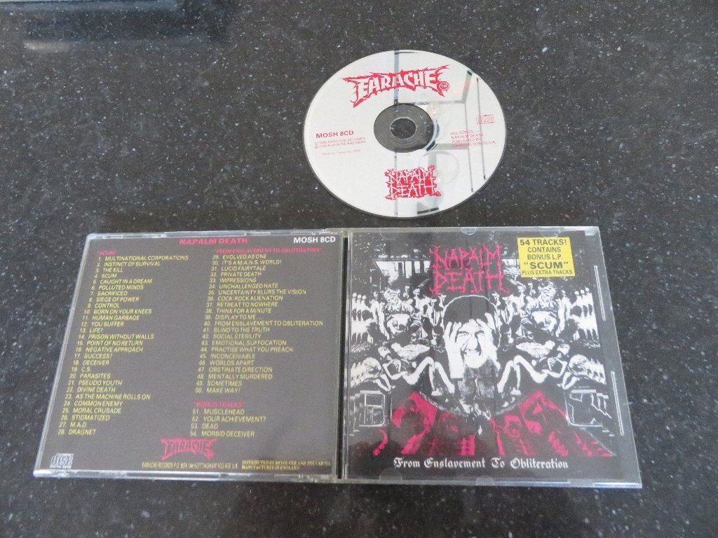 Napalm Death – From Enslavement To Obliteration + Scum, Cd's en Dvd's, Ophalen of Verzenden, Gebruikt, Thrash metal, Album