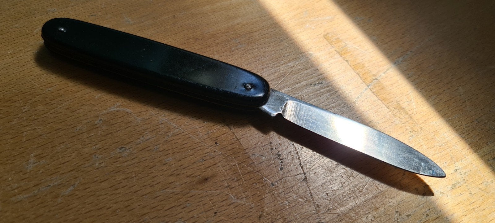 Vintage Duits zakmes met hert en boom motief, Ophalen of Verzenden