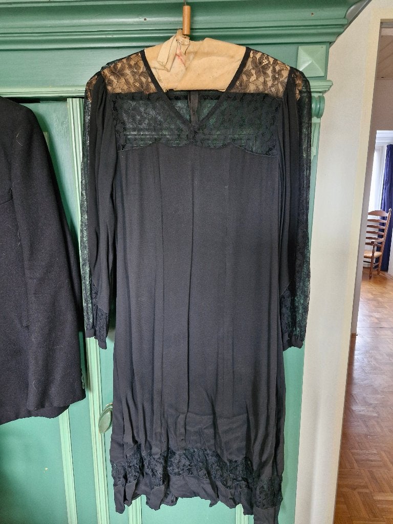 Vintage jurk  vintage trouwjurk, Zwart, Ophalen of Verzenden, Onbekend, Gedragen