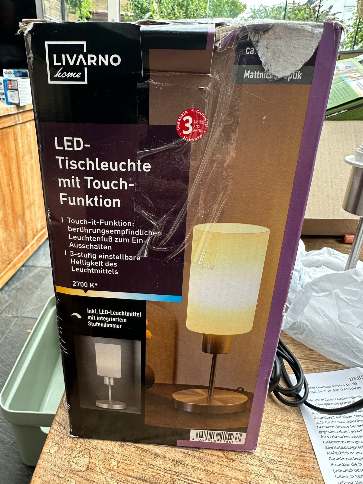 LED Tafellamp met Touch Functie en Dimmer, Dimbaar, Overige merken, Nieuw, Glas