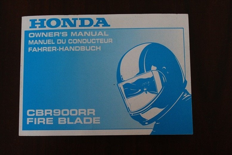 Honda CBR900 RR Fireblade 2000 motorcycle owner's manual, Motoren, Handleidingen en Instructieboekjes, Ophalen of Verzenden, Honda