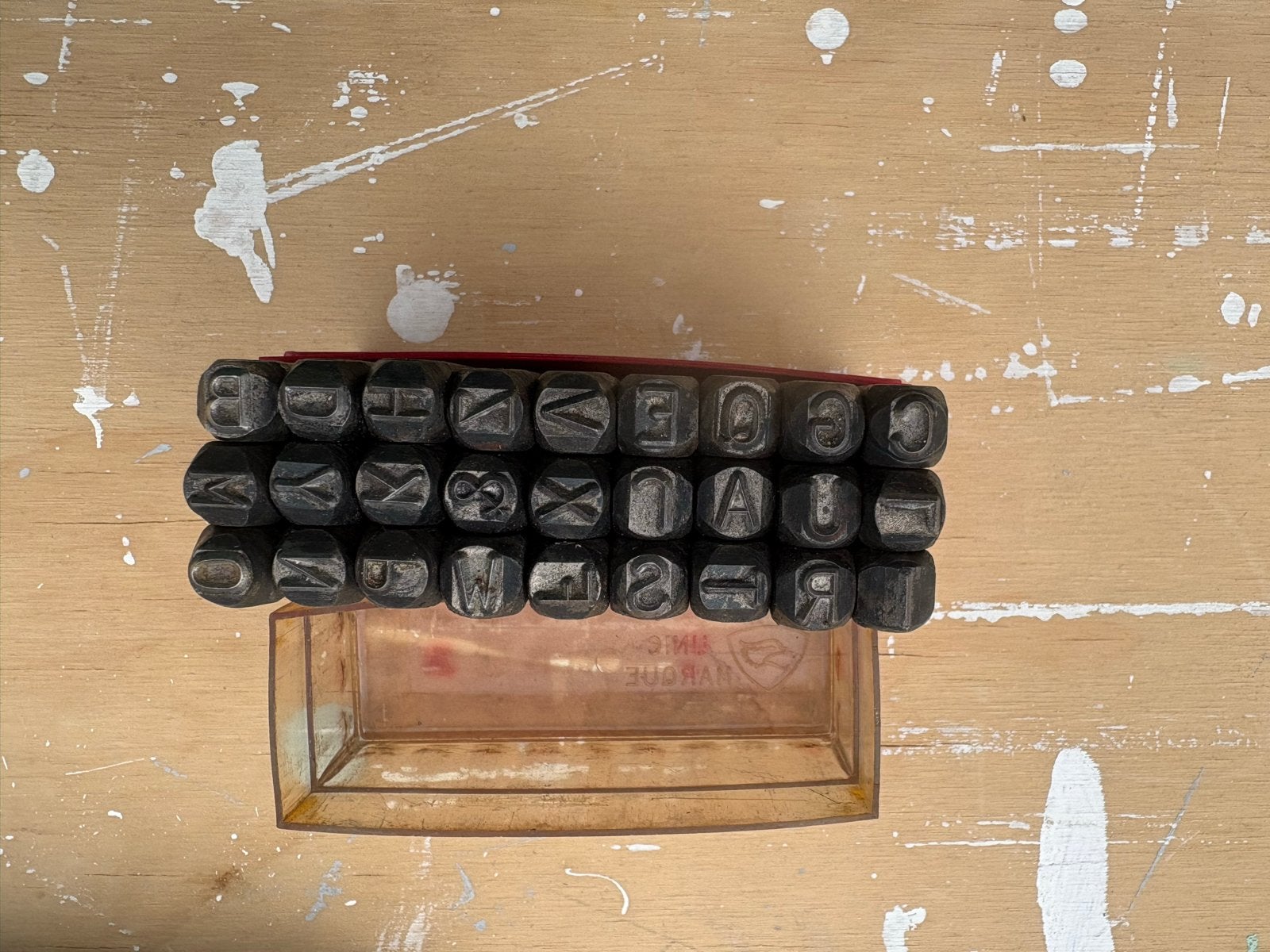 Letter stempels set - metaal, Ophalen of Verzenden, Gebruikt, Overige typen